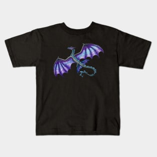 Flying Purple and Black Dragon Kids T-Shirt